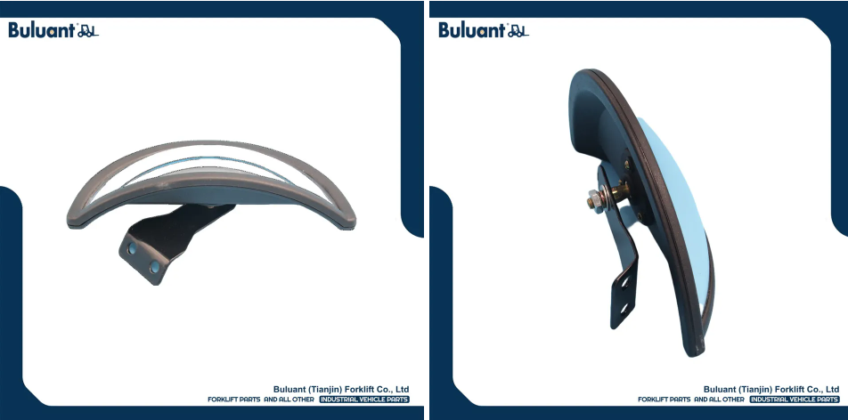Buluant (Tianjin) Forklift Co., Ltd product display featuring multiple types of forklift engine mounts. The image shows a variety of engine mount models with thickened anti-vibration rubber cores, galvanized metal mounting brackets, and precision-machined fixing holes. Key advantages: strong load-bearing capacity, low noise operation, and compatibility with mainstream forklift brands (KION, HYSTER-YALE, TOYOTA, HELI). Bottom section displays Buluant logo, company name Buluant (Tianjin) Forklift Co., Ltd, and slogan 'FORKLIFT PARTS AND ALL OTHER INDUSTRIAL VEHICLE PARTS'.