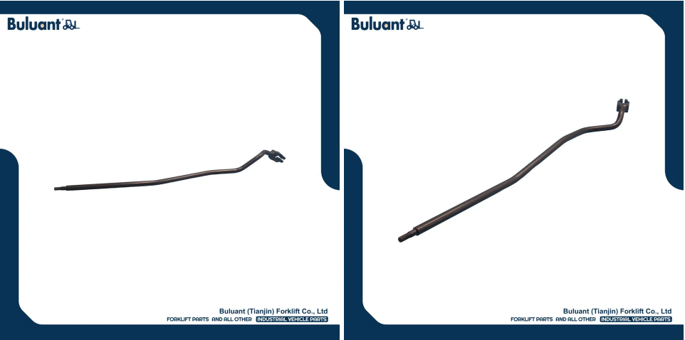 Buluant (Tianjin) Forklift Co., Ltd product display featuring multiple types of forklift engine mounts. The image shows a variety of engine mount models with thickened anti-vibration rubber cores, galvanized metal mounting brackets, and precision-machined fixing holes. Key advantages: strong load-bearing capacity, low noise operation, and compatibility with mainstream forklift brands (KION, HYSTER-YALE, TOYOTA, HELI). Bottom section displays Buluant logo, company name Buluant (Tianjin) Forklift Co., Ltd, and slogan 'FORKLIFT PARTS AND ALL OTHER INDUSTRIAL VEHICLE PARTS'.