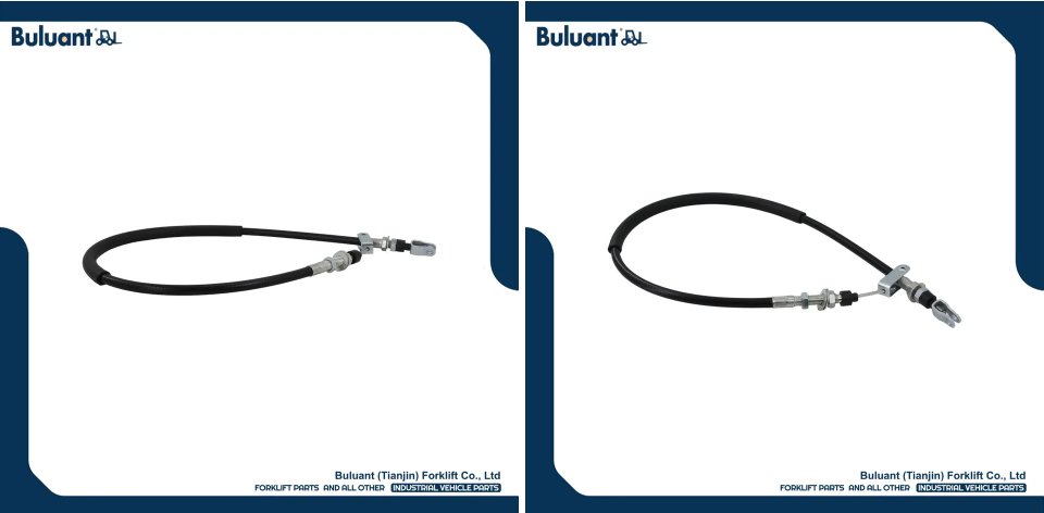 Buluant (Tianjin) Forklift Co., Ltd product display featuring multiple types of forklift engine mounts. The image shows a variety of engine mount models with thickened anti-vibration rubber cores, galvanized metal mounting brackets, and precision-machined fixing holes. Key advantages: strong load-bearing capacity, low noise operation, and compatibility with mainstream forklift brands (KION, HYSTER-YALE, TOYOTA, HELI). Bottom section displays Buluant logo, company name Buluant (Tianjin) Forklift Co., Ltd, and slogan 'FORKLIFT PARTS AND ALL OTHER INDUSTRIAL VEHICLE PARTS'.