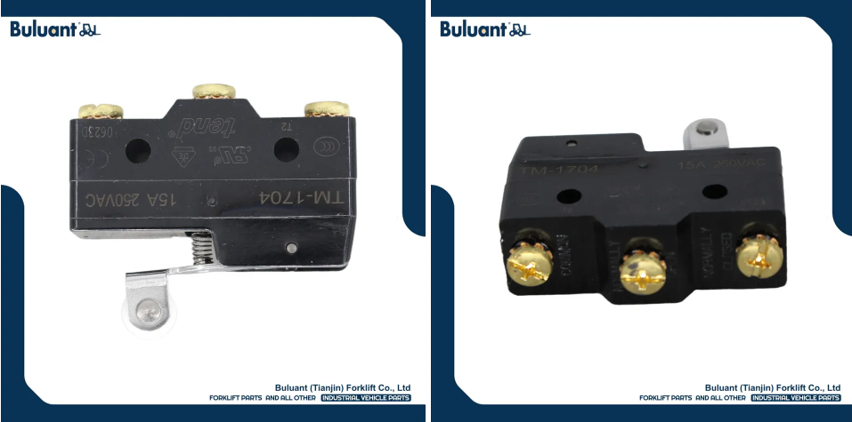 Buluant (Tianjin) Forklift Co., Ltd product display featuring multiple types of forklift engine mounts. The image shows a variety of engine mount models with thickened anti-vibration rubber cores, galvanized metal mounting brackets, and precision-machined fixing holes. Key advantages: strong load-bearing capacity, low noise operation, and compatibility with mainstream forklift brands (KION, HYSTER-YALE, TOYOTA, HELI). Bottom section displays Buluant logo, company name Buluant (Tianjin) Forklift Co., Ltd, and slogan 'FORKLIFT PARTS AND ALL OTHER INDUSTRIAL VEHICLE PARTS'.